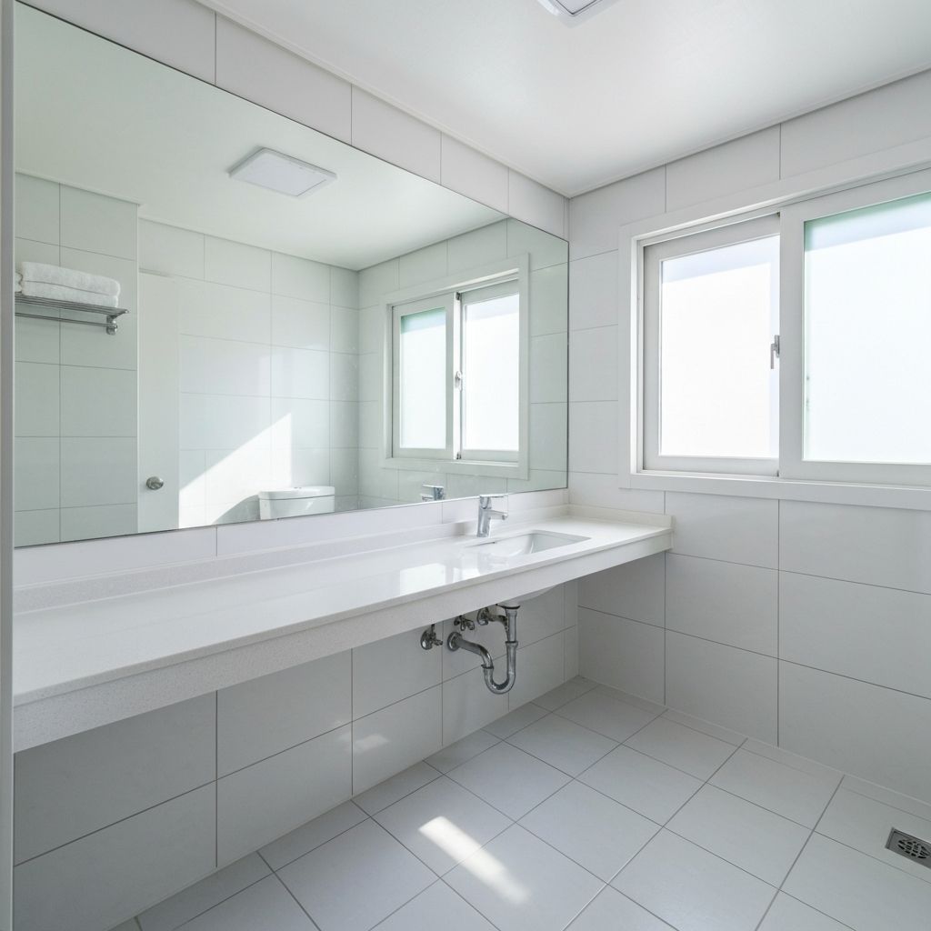 깨끗하게 청소된 현대식 욕실